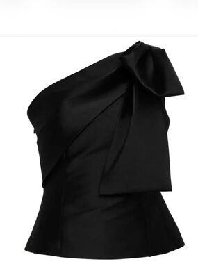 Sachin + Babi Black One-Shoulder Bow Top